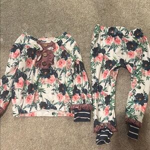 Cheeky Plum Floral Ensemble with Ruffles